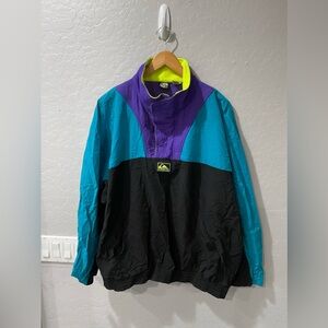Vintage Quiksilver Tri-Color Block Windbreaker Jacket‎ Size Large